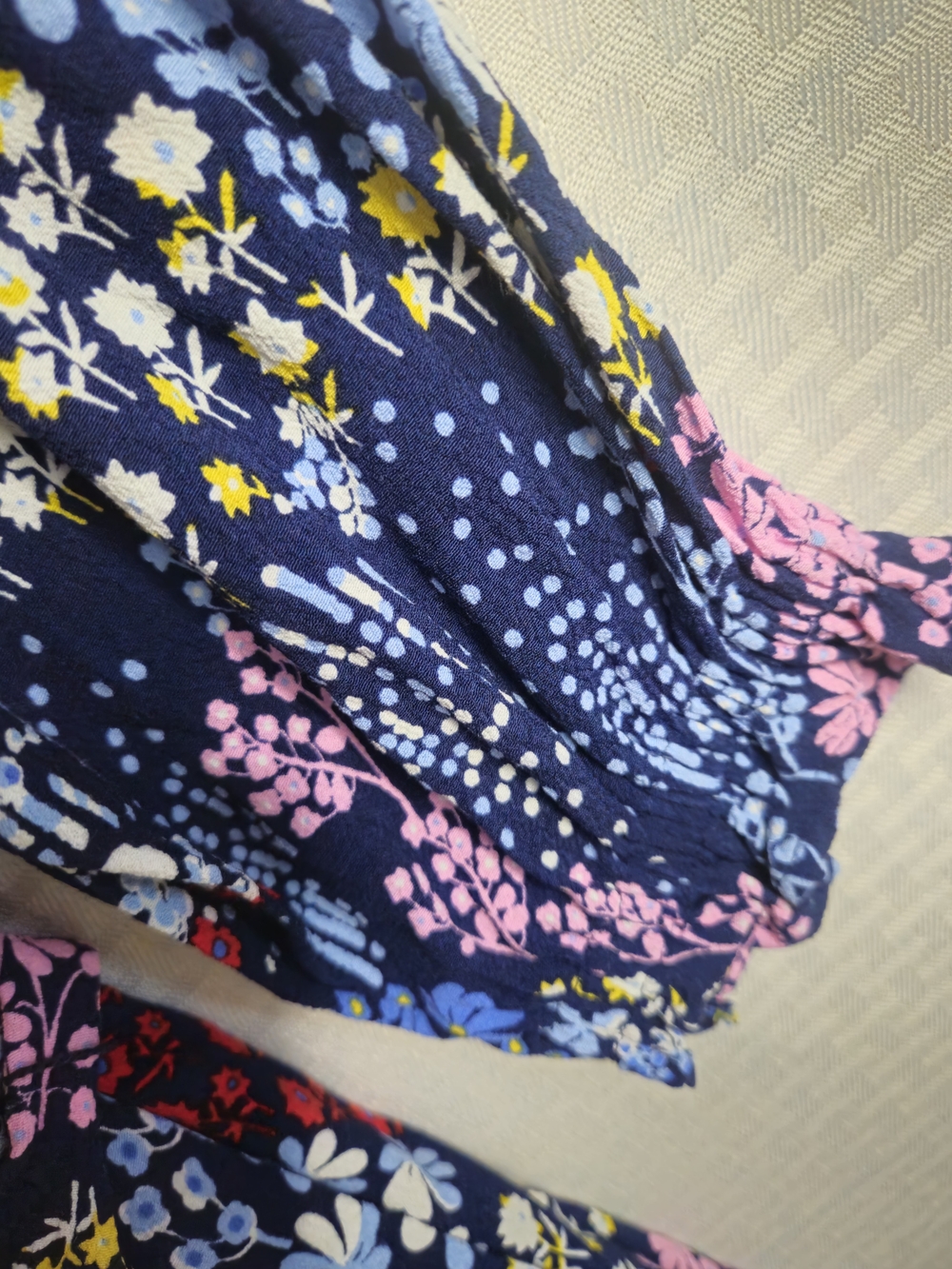 Talbots Navy Floral Button-Front Midi Dress Size 12p - Picture 6 of 13